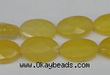 CCN226 15.5 inches 12*18mm faceted oval candy jade beads