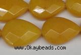 CCN2326 15.5 inches 18*25mm faceted flat teardrop candy jade beads