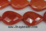 CCN2328 15.5 inches 18*25mm faceted flat teardrop candy jade beads