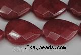 CCN2329 15.5 inches 18*25mm faceted flat teardrop candy jade beads