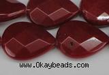 CCN2330 15.5 inches 18*25mm faceted flat teardrop candy jade beads