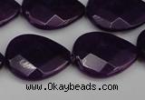 CCN2331 15.5 inches 18*25mm faceted flat teardrop candy jade beads