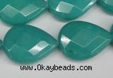 CCN2333 15.5 inches 18*25mm faceted flat teardrop candy jade beads