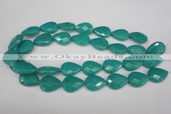 CCN2333 15.5 inches 18*25mm faceted flat teardrop candy jade beads