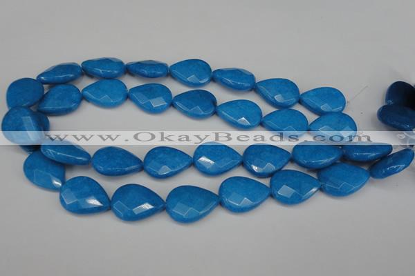 CCN2334 15.5 inches 18*25mm faceted flat teardrop candy jade beads