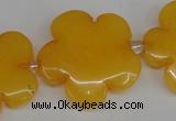 CCN2350 15.5 inches 30mm carved flower candy jade beads wholesale