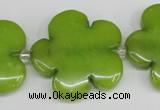 CCN2356 15.5 inches 30mm carved flower candy jade beads wholesale