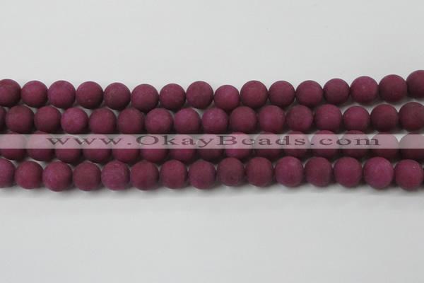 CCN2425 15.5 inches 6mm round matte candy jade beads wholesale