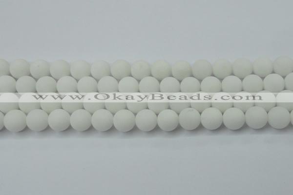 CCN2480 15.5 inches 12mm round matte candy jade beads wholesale