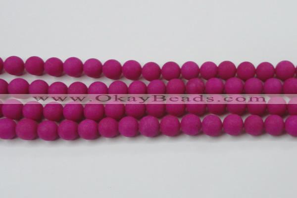 CCN2484 15.5 inches 12mm round matte candy jade beads wholesale