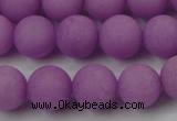 CCN2502 15.5 inches 14mm round matte candy jade beads wholesale