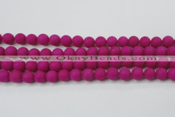 CCN2504 15.5 inches 14mm round matte candy jade beads wholesale