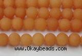 CCN2515 15.5 inches 4mm round matte candy jade beads wholesale