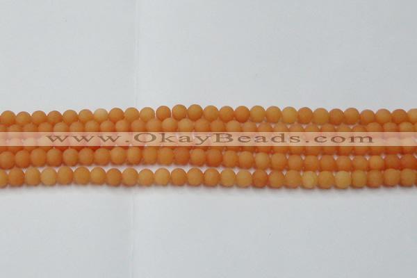 CCN2515 15.5 inches 4mm round matte candy jade beads wholesale