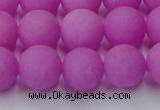 CCN2527 15.5 inches 14mm round matte candy jade beads wholesale