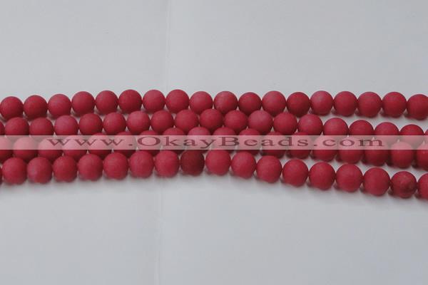 CCN2533 15.5 inches 12mm round matte candy jade beads wholesale