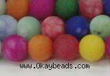 CCN2555 15.5 inches 12mm round mixed color matte candy jade beads