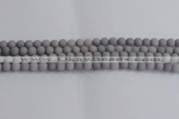 CCN2581 15.5 inches 6mm round matte candy jade beads wholesale