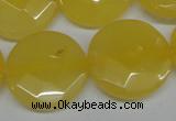 CCN260 15.5 inches 25mm faceted coin candy jade beads wholesale