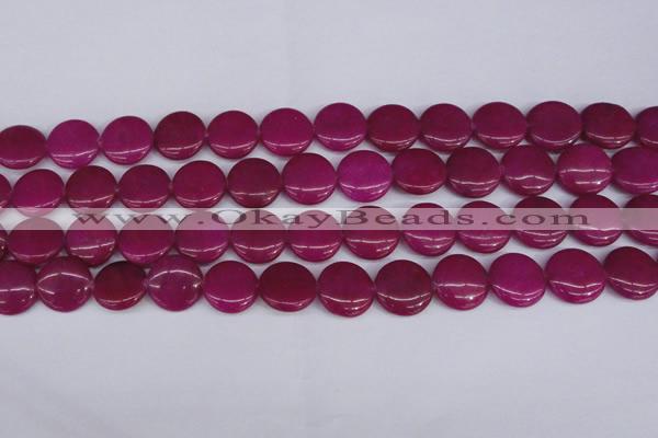 CCN2601 15.5 inches 18mm flat round candy jade beads wholesale