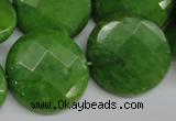 CCN262 15.5 inches 25mm faceted coin candy jade beads wholesale