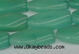 CCN2623 15.5 inches 15*30mm twisted rectangle candy jade beads