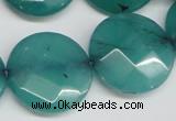 CCN263 15.5 inches 25mm faceted coin candy jade beads wholesale