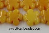 CCN2663 15.5 inches 16mm carved flower candy jade beads wholesale