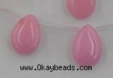 CCN2675 Top-drilled 13*18mm flat teardrop candy jade beads