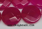 CCN270 15.5 inches 25mm faceted coin candy jade beads wholesale