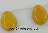 CCN2704 Top-drilled 18*25mm flat teardrop candy jade beads