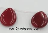 CCN2707 Top-drilled 18*25mm flat teardrop candy jade beads