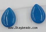 CCN2710 Top-drilled 18*25mm flat teardrop candy jade beads