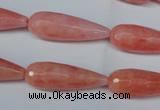 CCN2882 15.5 inches 10*30mm faceted teardrop candy jade beads