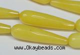 CCN2892 15.5 inches 10*40mm faceted teardrop candy jade beads