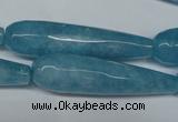 CCN2893 15.5 inches 10*40mm faceted teardrop candy jade beads