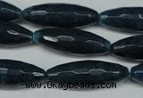 CCN2915 15.5 inches 10*30mm faceted rice candy jade beads