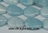 CCN2945 15.5 inches 13*18mm flat teardrop candy jade beads