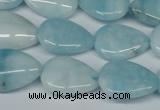 CCN2946 15.5 inches 15*20mm flat teardrop candy jade beads