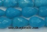 CCN3009 15.5 inches 10*15mm faceted teardrop candy jade beads