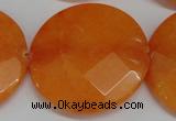 CCN302 15.5 inches 35mm faceted coin candy jade beads wholesale