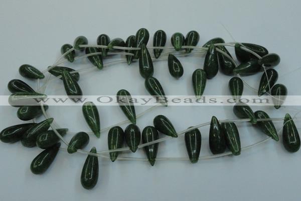 CCN3026 15.5 inches 10*25mm teardrop candy jade beads wholesale