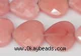 CCN356 15.5 inches 20*20mm faceted heart candy jade beads wholesale