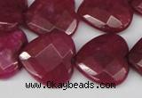 CCN359 15.5 inches 20*20mm faceted heart candy jade beads wholesale