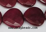 CCN374 15.5 inches 25*25mm faceted heart candy jade beads wholesale