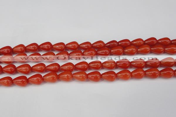 CCN3762 15.5 inches 10*14mm teardrop candy jade beads wholesale