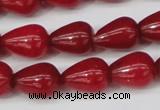 CCN3764 15.5 inches 10*14mm teardrop candy jade beads wholesale