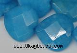 CCN377 15.5 inches 25*25mm faceted heart candy jade beads wholesale