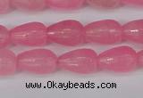 CCN3776 15.5 inches 8*12mm faceted teardrop candy jade beads