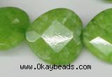 CCN378 15.5 inches 25*25mm faceted heart candy jade beads wholesale